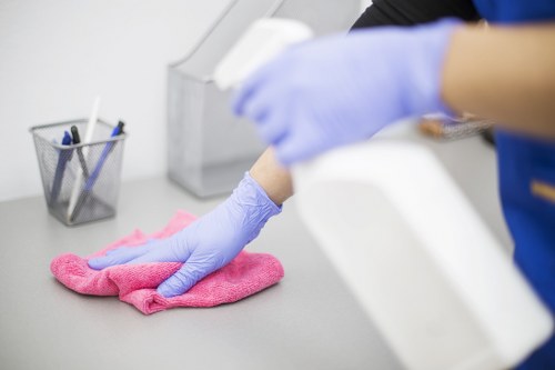 Office cleaners in Harrow maintaining a tidy modern workspace
